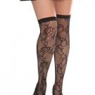 HOT TOPIC Black Rose Fishnet Thigh Highs