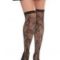 HOT TOPIC Black Rose Fishnet Thigh Highs