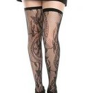 HOT TOPIC Black Paisley Thigh Highs