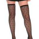 HOT TOPIC Black Feather Diamond Thigh Highs