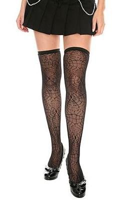 HOT TOPIC Black Spider Web Thigh Highs