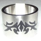 Hot Topic Stainless Steel Wide Band Tribal Ring - Size 9