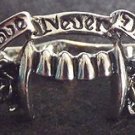 Hot Topic Rock Rebel Love Never Dies Two Finger Ring  Rose and Fangs - Size 9
