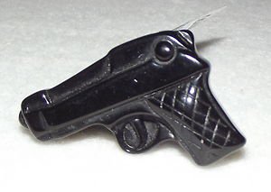 Hot Topic Black Plastic Gun Ring - Size 6