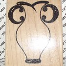 Rubber Mounted Stamp Rubber Stampede Posh Expressions 3" x 2 1/2" Vase Stamp