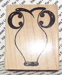 Rubber Mounted Stamp Rubber Stampede Posh Expressions 3" x 2 1/2" Vase Stamp