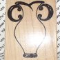 Rubber Mounted Stamp Rubber Stampede Posh Expressions 3" x 2 1/2" Vase Stamp