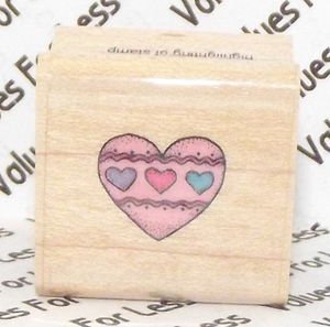 Rubber Mounted Stamp Hero Arts Heart Border Heart 3/4" x 3/4" A788 Stamp