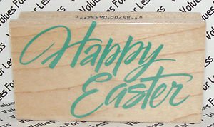 Rubber Mounted Stamp Hero Arts F334 Happy Easter 1 1/2" x 2" Mounted Stamp