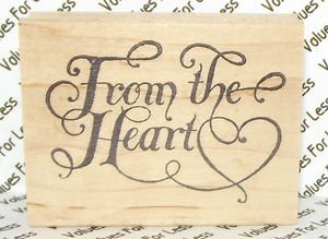 Rubber Mounted Stamp Ezadi Earles F369 From the Heart 1 /2" x 2 1/2" Stamp