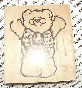 Rubber Mounted Stamp D.O.T.S. DOTS Q129 "This Much" Bear 2 1/2" x 3" Stamp