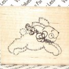 Rubber Mounted Stamp D.O.T.S. DOTS H186 Hoppin Hare 2" x 1 1/2" Easter Stamp