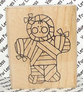 Rubber Mounted Stamp D.O.T.S. 2" x 2 1/2" Halloween Mummy Dressed in Bandages
