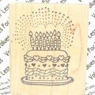 Rubber Mounted Stamp Azadi Earles D090 Birthday Cake with 8 Candles 1 1/2" x 2"
