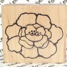Rubber Mounted Stamp 2" x 1 3/4" Flower with Beautiful Petals Square Stamp