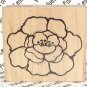 Rubber Mounted Stamp 2" x 1 3/4" Flower with Beautiful Petals Square Stamp