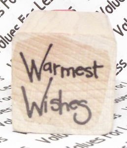Rubber Mounted Stamp 1" x 1" Warmest Wishes Square Mounted Stamp