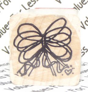 Rubber Mounted Stamp 1" x 1" Butterfly Rainbow Square Mounted Stamp