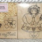 Rubber Mounted Stamp - D.O.T.S. Set - S-60 Miss February Aubrey 4 Stamp Set NIB