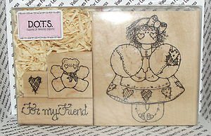 Rubber Mounted Stamp - D.O.T.S. Set - S-60 Miss February Aubrey 4 Stamp Set NIB