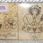 Rubber Mounted Stamp - D.O.T.S. Set - S-60 Miss February Aubrey 4 Stamp Set NIB