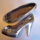 GIRLY GIRL San Paulo Women sz 6 Gold Peep Toe Shoes