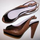 GIRLY GIRL Rome Women sz 6 Brown Peep Shoes