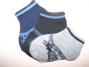 3 Pair KNOCKER Eagle Boys sz 0-12 Socks Gray / Black / Blue
