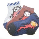 3 Pair PODE Kids Sport sz 0-12 Socks Blue / Brown / Gray