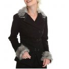 Tripp NYC Black X-Large Metal Hook Faux Fur Jacket