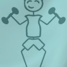 Male Weight Lifter Workout Male Stick Family Decal