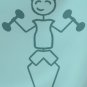 Male Weight Lifter Workout Male Stick Family Decal