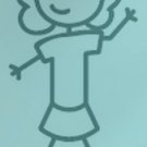 Waving Mother or Daughter with Skirt Stick Family Decal
