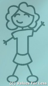 Waving Mother or Daughter with Skirt Stick Family Decal