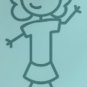 Waving Mother or Daughter with Skirt Stick Family Decal