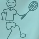 Male Tennis Player Design Two Stick Family Decal
