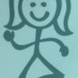 Female with Longer Hair Stick Family Decal