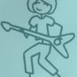 Female Rock and Roll Guitar Player Stick Family Decal