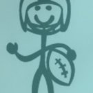 Male Dad Playing Football Stick Family Decal