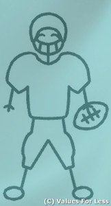 Male Football Player Linebacker Stick Family Decal