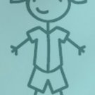 Female with Shorts and Baseball Cap Stick Family Decal