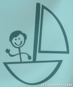 Male Boating Stick Family Decal