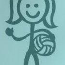 Female Volleyball Player Holding Volleyball Stick Family Decal