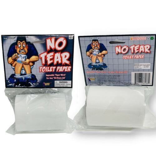 Fake TOILET PAPER ROLL No Tear Non Rip Joke Prank Gag Gift Funny