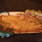 Ceramic Lizard Feeding Tray Handcrafted Hand Painted Reptile Enclosure Décor Feeding Dish