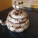 Handcrafted Snake Trinket Box Brown Speckled Hand Painted