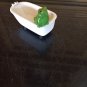Ceramic Bath Tub Water Food Dish With Sitting Frog Reptile Amphibian Snake  Hand Crafted