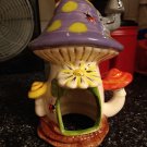 Mushroom Fairy House Hide Handcrafted Ceramic Hide Geckos, Amphibians, Reptile, Snake Hides