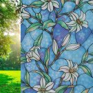 17.7"X78.7" Color Frosted Privacy Window Film, Removable No Glue Colorful Blue L