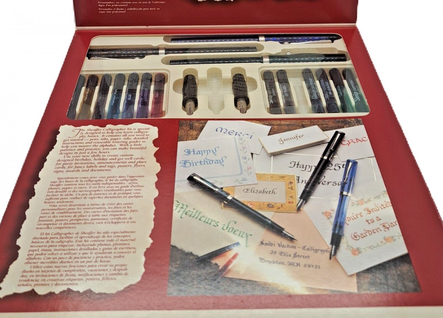 Vtg SHEAFFER and PARKER Calligraphy Sets 3 Fountain Pens + 3 Nibs FREE SHIPPING